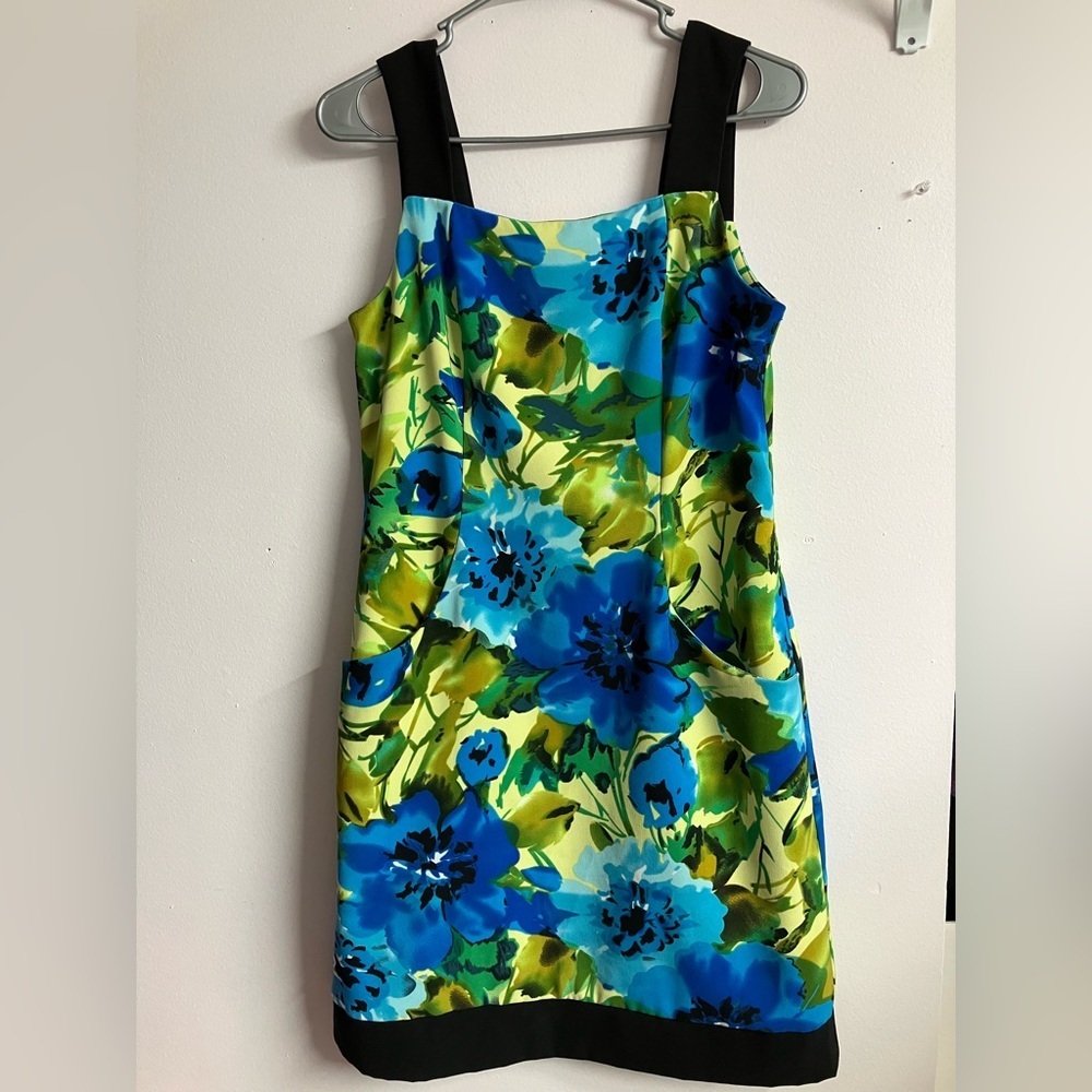 Perceptions New York Women’s Sheath Sundress, 6, Floral, Blues/Greens